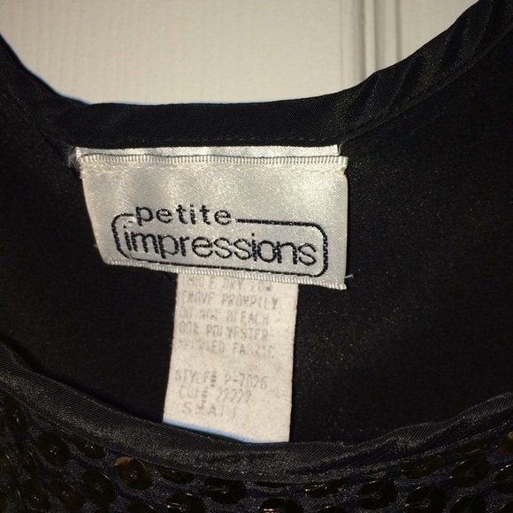 Vintage Petite Impressions Gold Black Sequin Tank - Picture 4 of 10